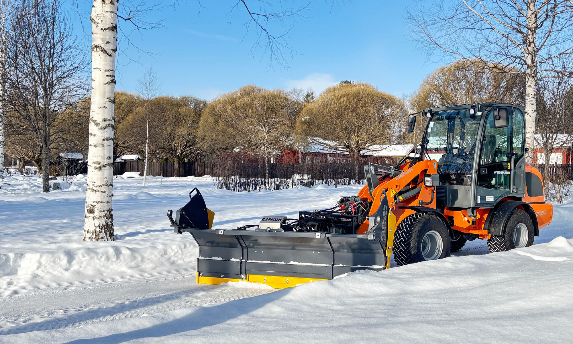 Weidemann 2080 kompaktlastare med snöutrustning från Ficon